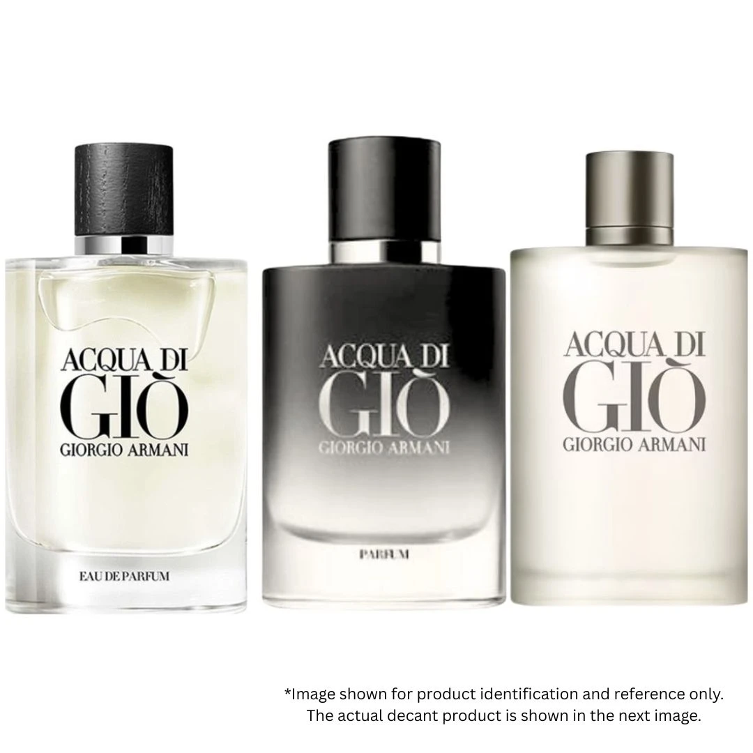 Decant/Sample Pack Of Armani Acqua Di Gio EDP,Armani Acqua Di Gio EDT And Armani Acqua Di Gio Parfum 10mlX3