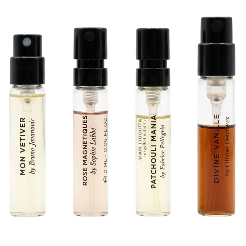 Essential Parfums Pack (Rose Magnetic, Mon Vetiver, Patchouli Mania, Divine Vanille) EDP Vial 2ml x4